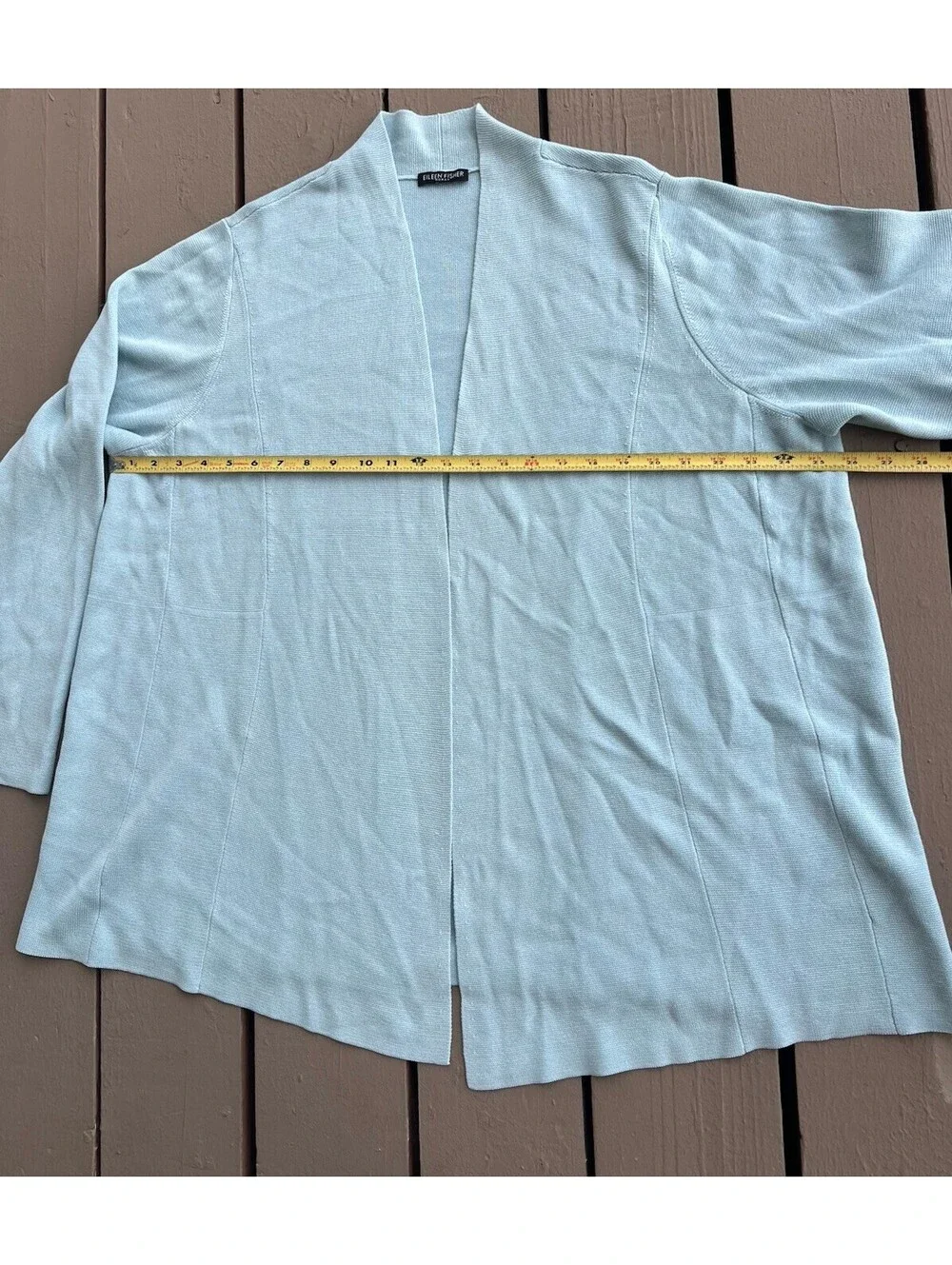 Eileen Fisher Woman Light Blue Silk  Open Front Cardigan 3X?